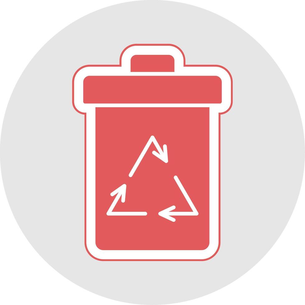 Recycle Bin Glyph Multicolor Sticker Icon vector