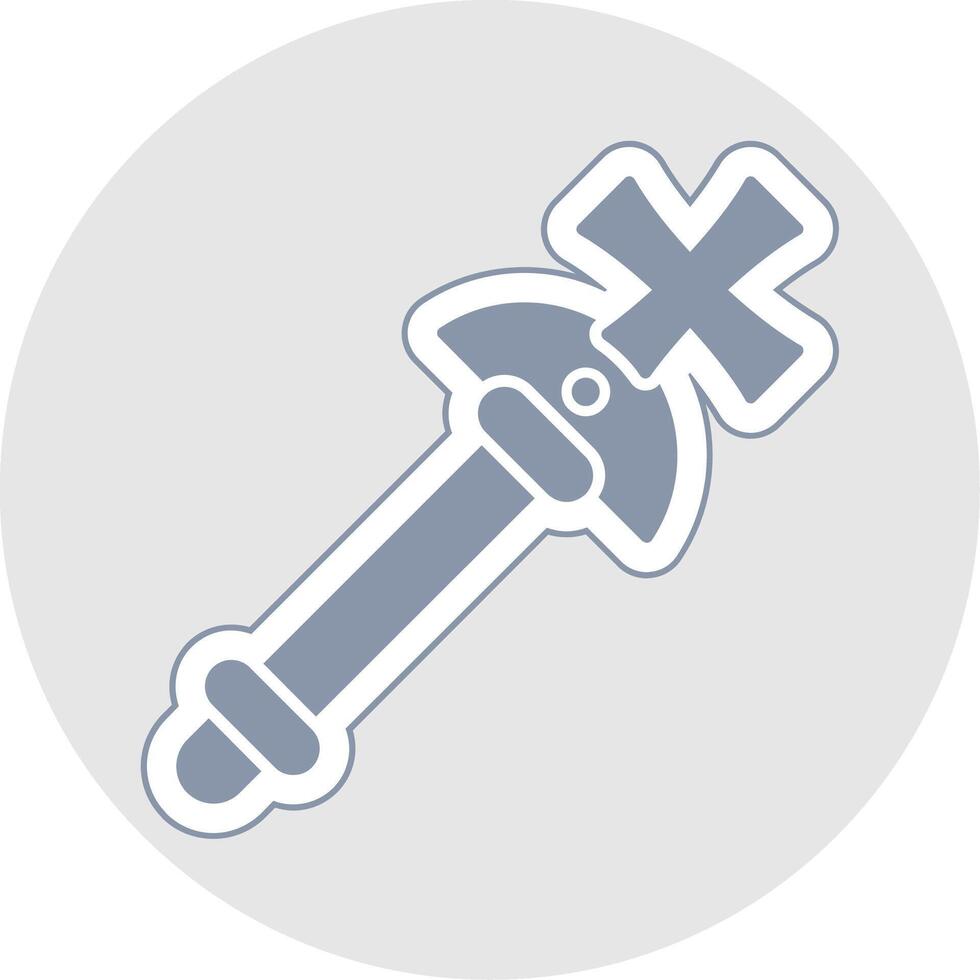 Scepter Glyph Multicolor Sticker Icon vector