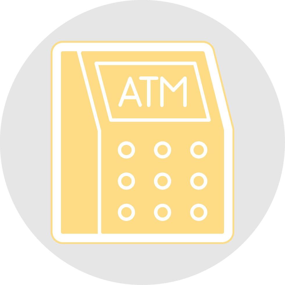 Atm Machine Glyph Multicolor Sticker Icon vector