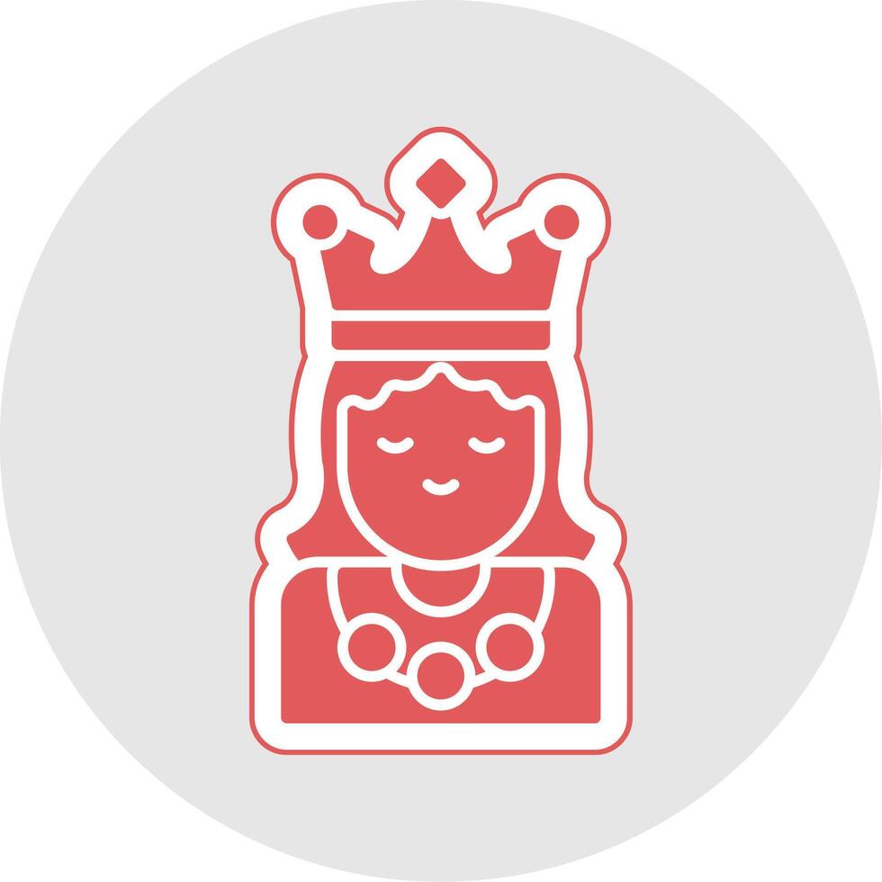 Princess Glyph Multicolor Sticker Icon vector