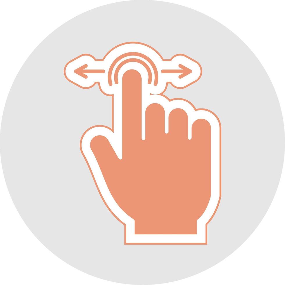 Swipe Glyph Multicolor Sticker Icon vector