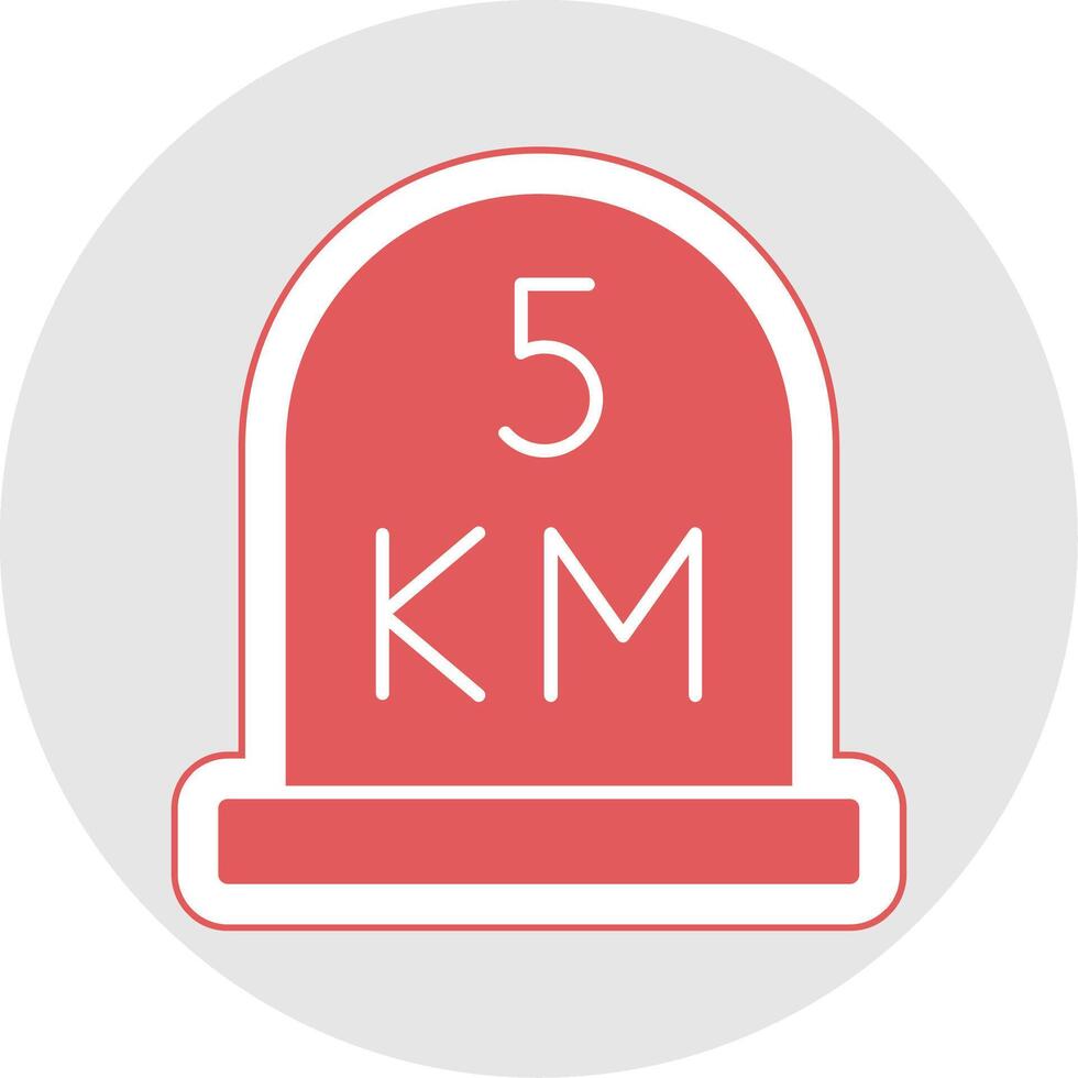 kilometer Glyph Multicolor Sticker Icon vector