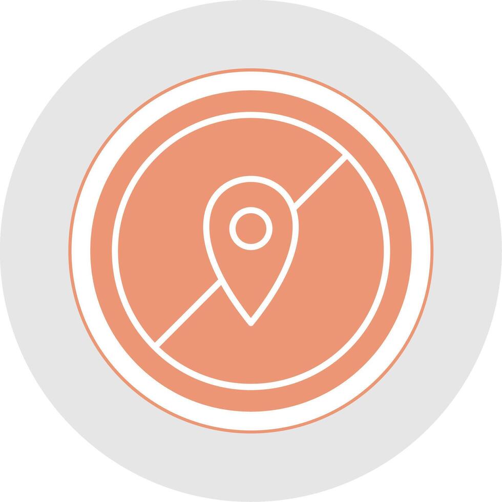 Avoid Glyph Multicolor Sticker Icon vector