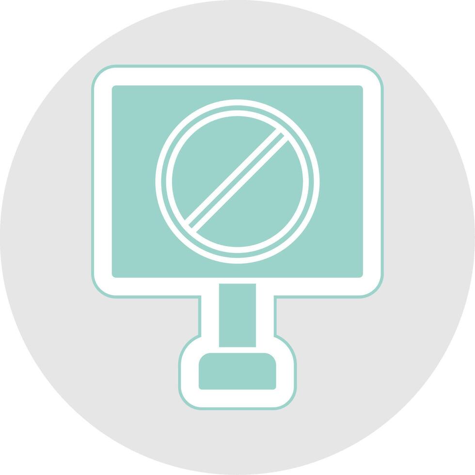 Forbidden Sign Glyph Multicolor Sticker Icon vector