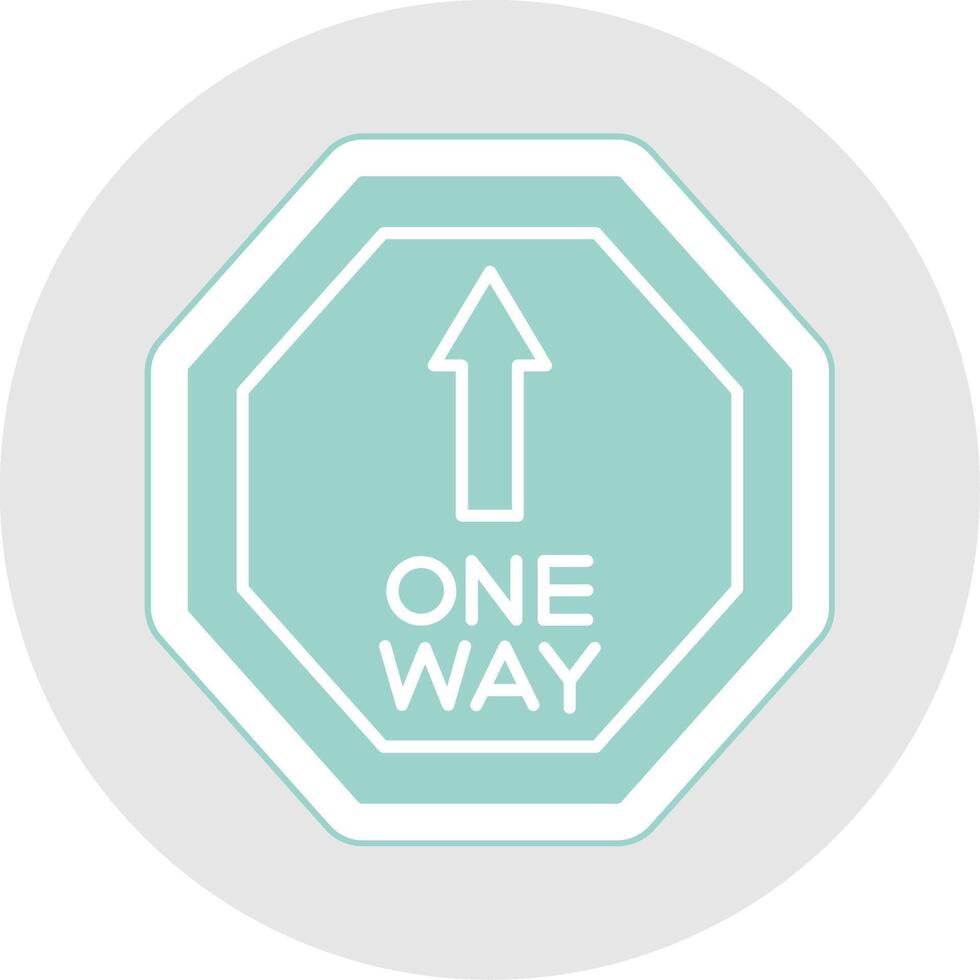 One Way Glyph Multicolor Sticker Icon vector