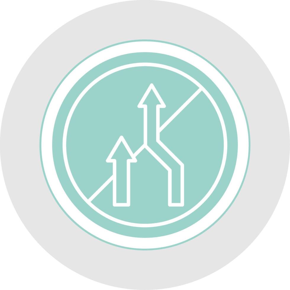 No Overtaking Glyph Multicolor Sticker Icon vector