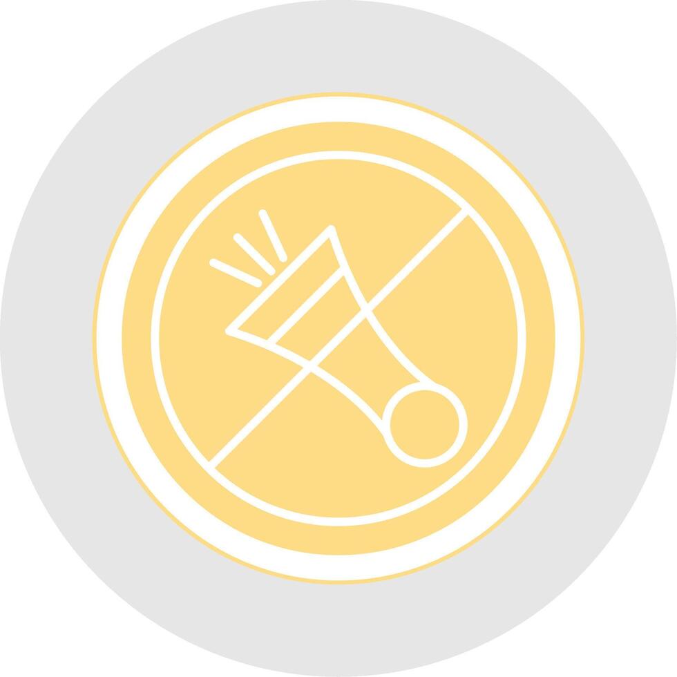 No Horn Glyph Multicolor Sticker Icon vector