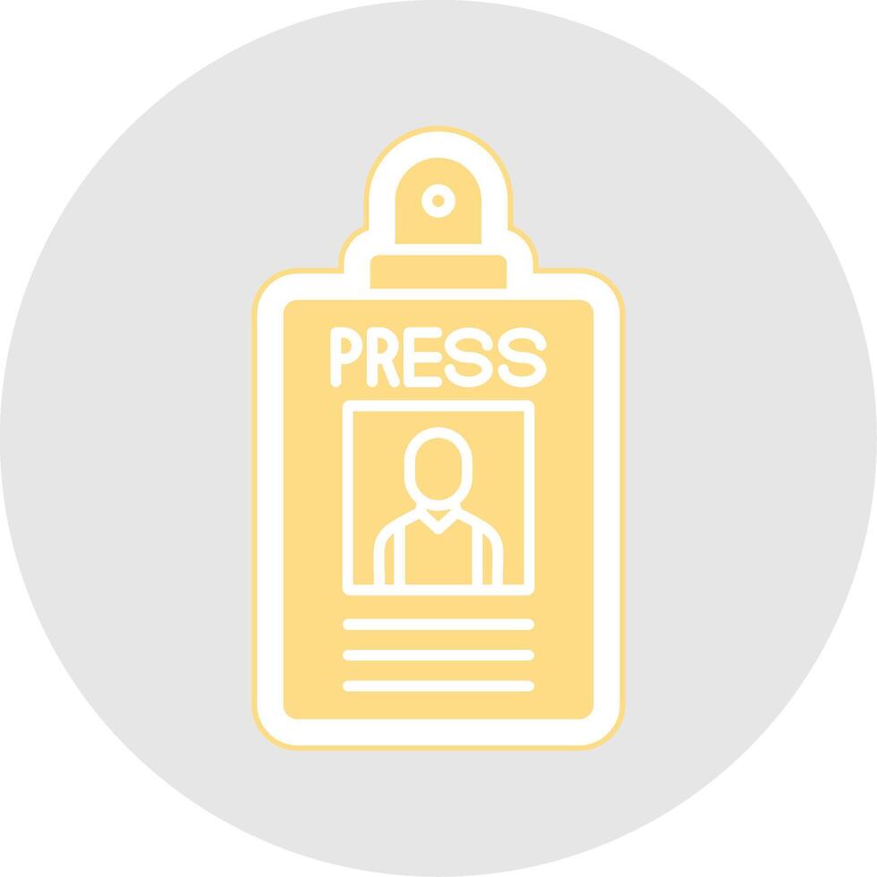 Press Pass Glyph Multicolor Sticker Icon vector