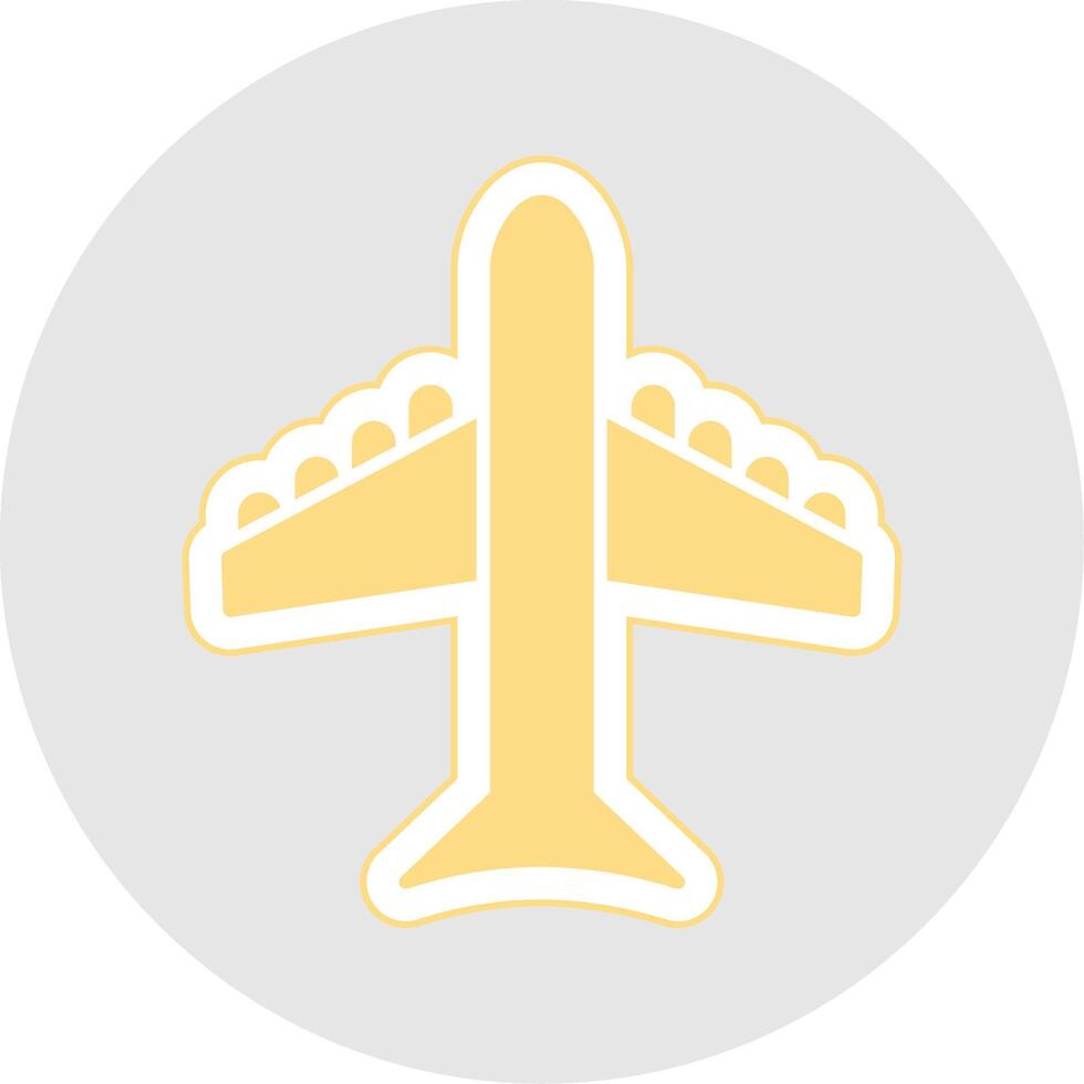 Airplane Glyph Multicolor Sticker Icon vector