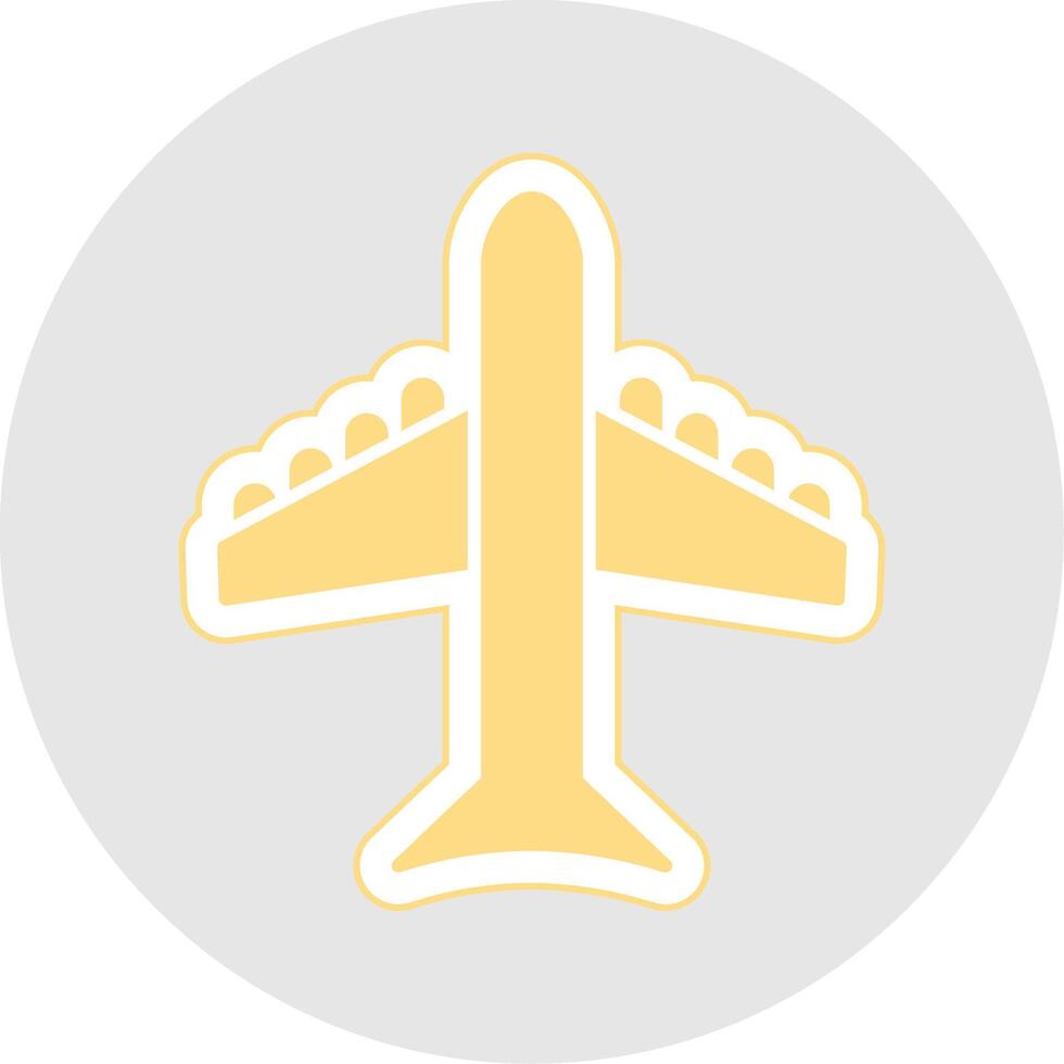 Airplane Glyph Multicolor Sticker Icon vector