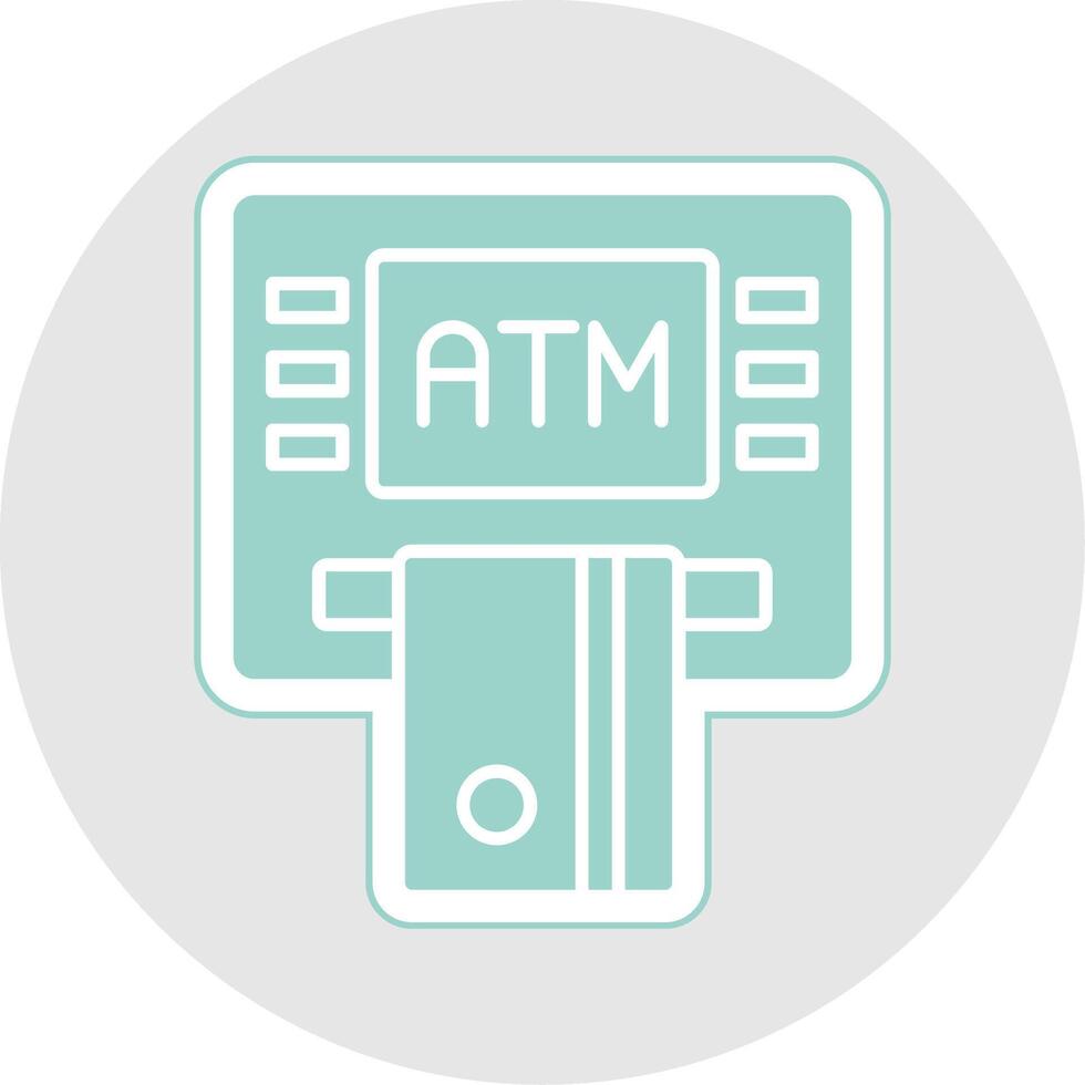 Atm Machine Glyph Multicolor Sticker Icon vector