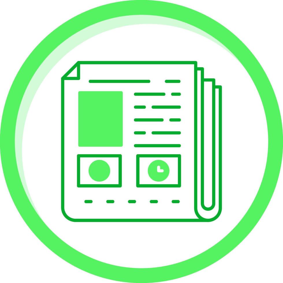 Newspaper Green mix Icon vector