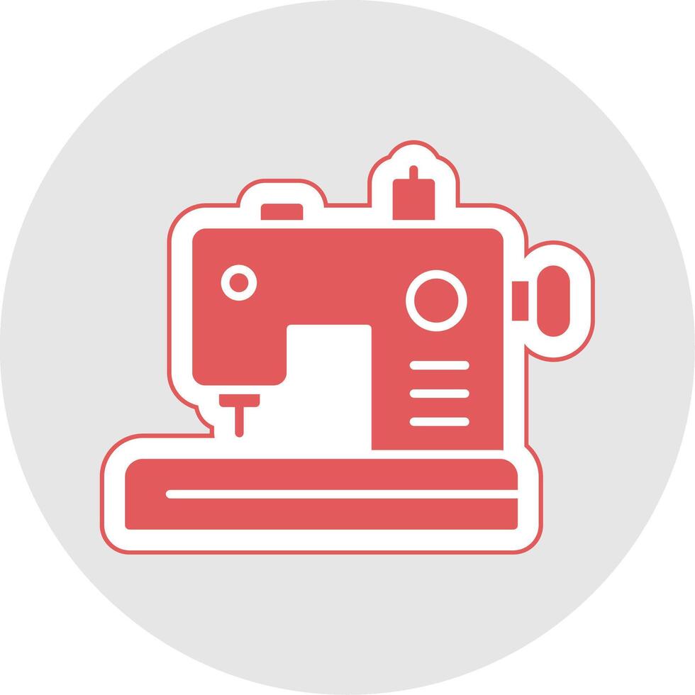 Sewing Machine Glyph Multicolor Sticker Icon vector