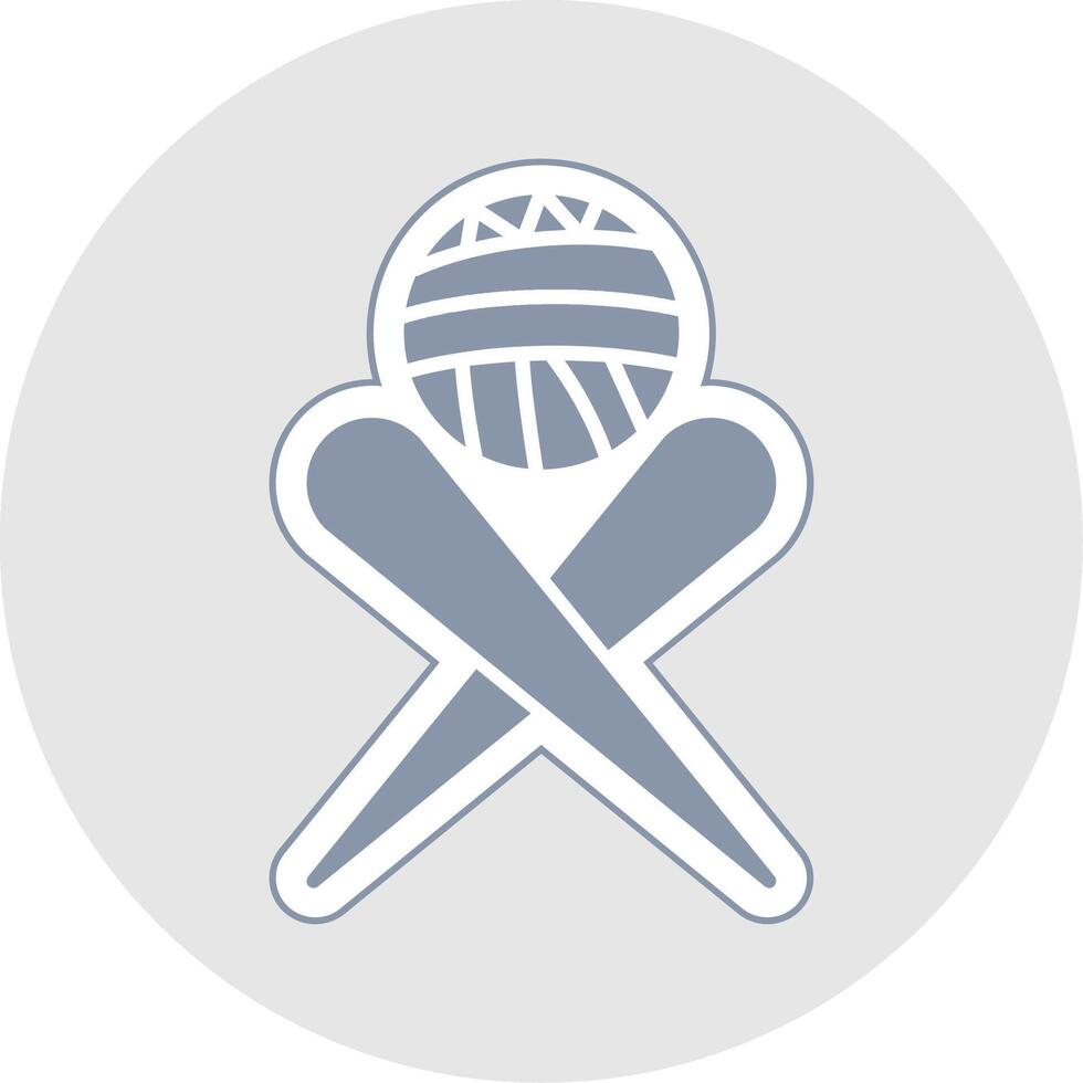 Knitting Needles Glyph Multicolor Sticker Icon vector