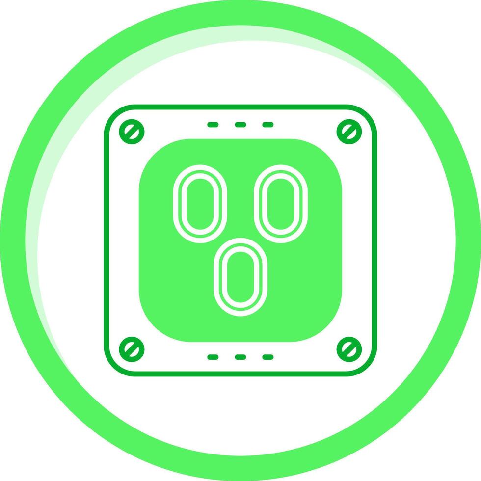 toma de corriente verde mezcla icono vector