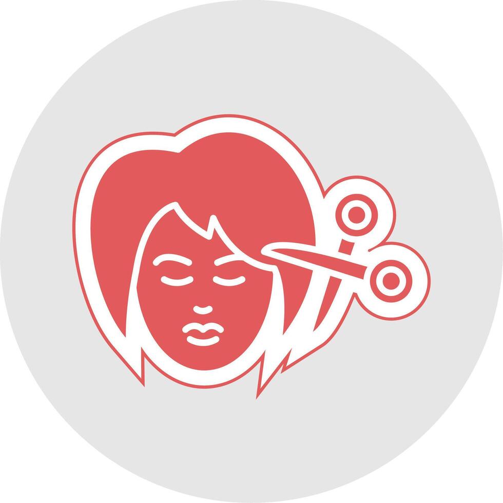 Woman Hair Glyph Multicolor Sticker Icon vector