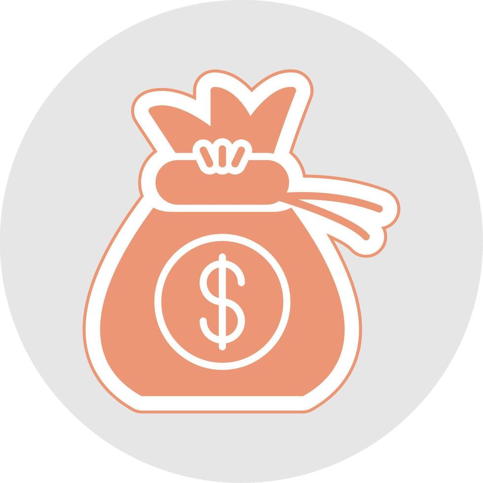 Money Bag Glyph Multicolor Sticker Icon vector