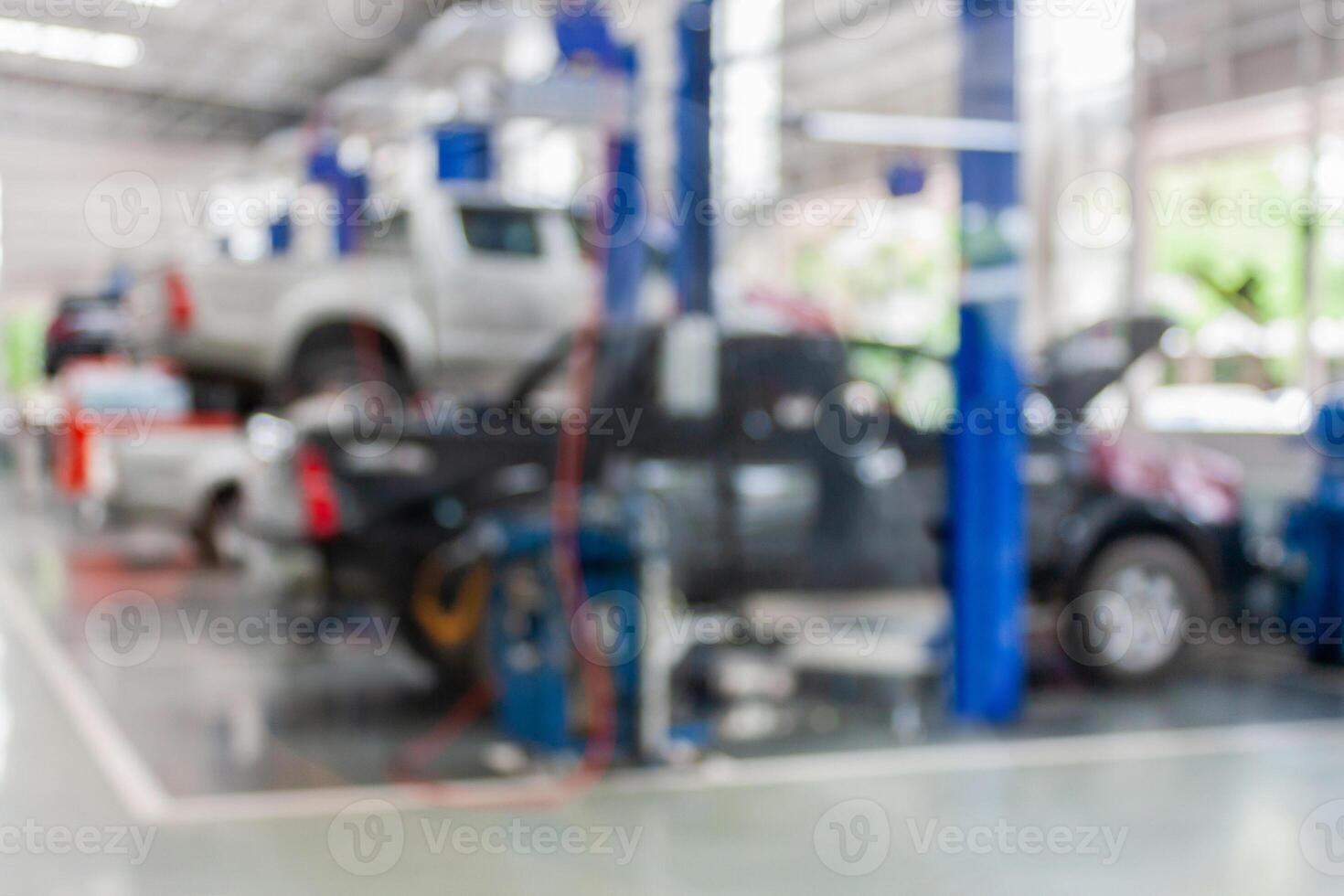 car service centre auto repair workshop blurred background photo