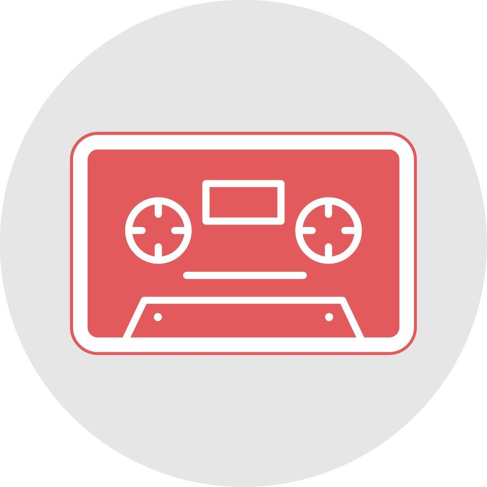 Cassette Glyph Multicolor Sticker Icon vector