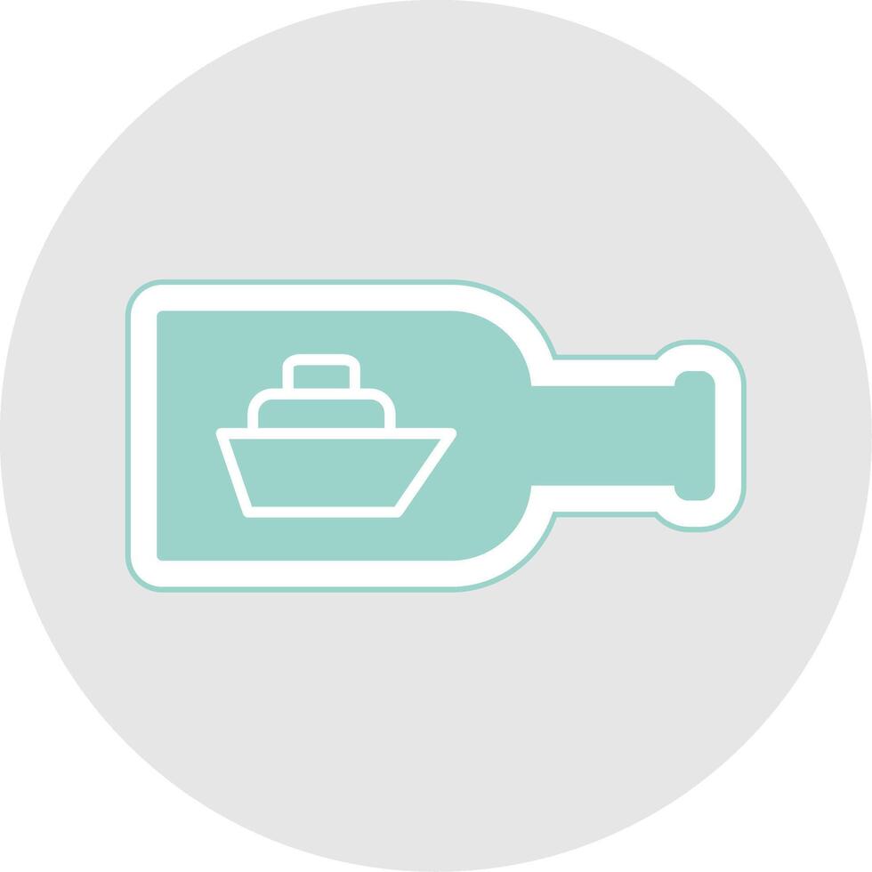 Ship In A Bottle Glyph Multicolor Sticker Icon vector