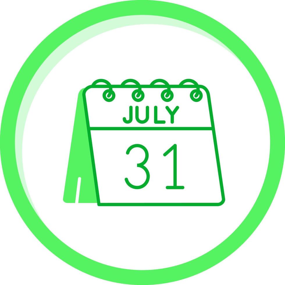 31 de julio verde mezcla icono vector