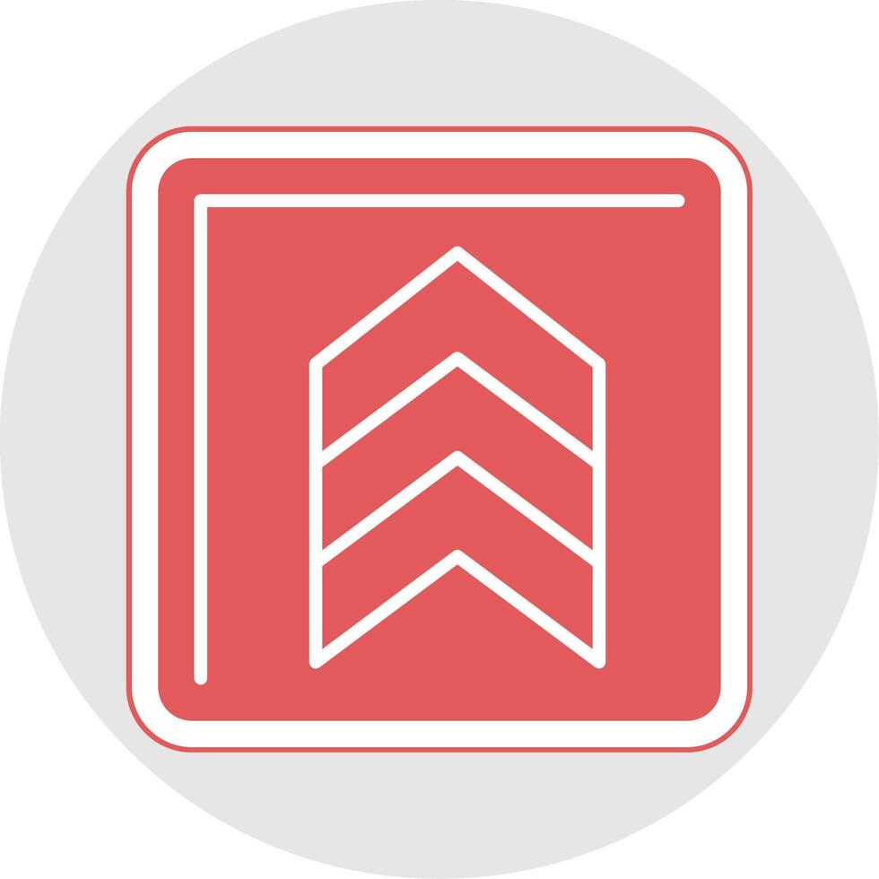 Up Chevron Glyph Multicolor Sticker Icon vector