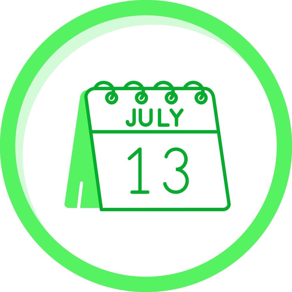 13 de julio verde mezcla icono vector