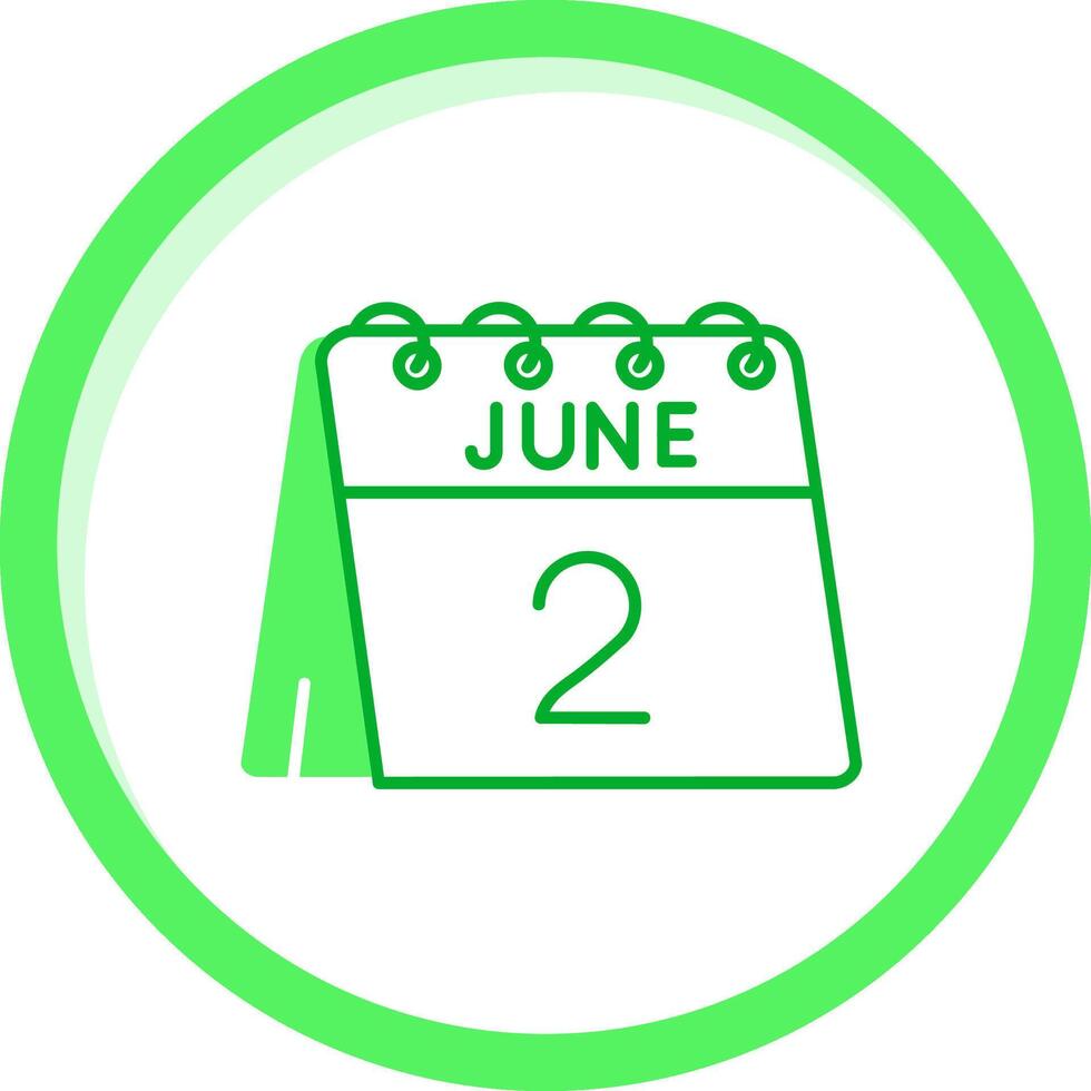 2nd of June Green mix Icon vector
