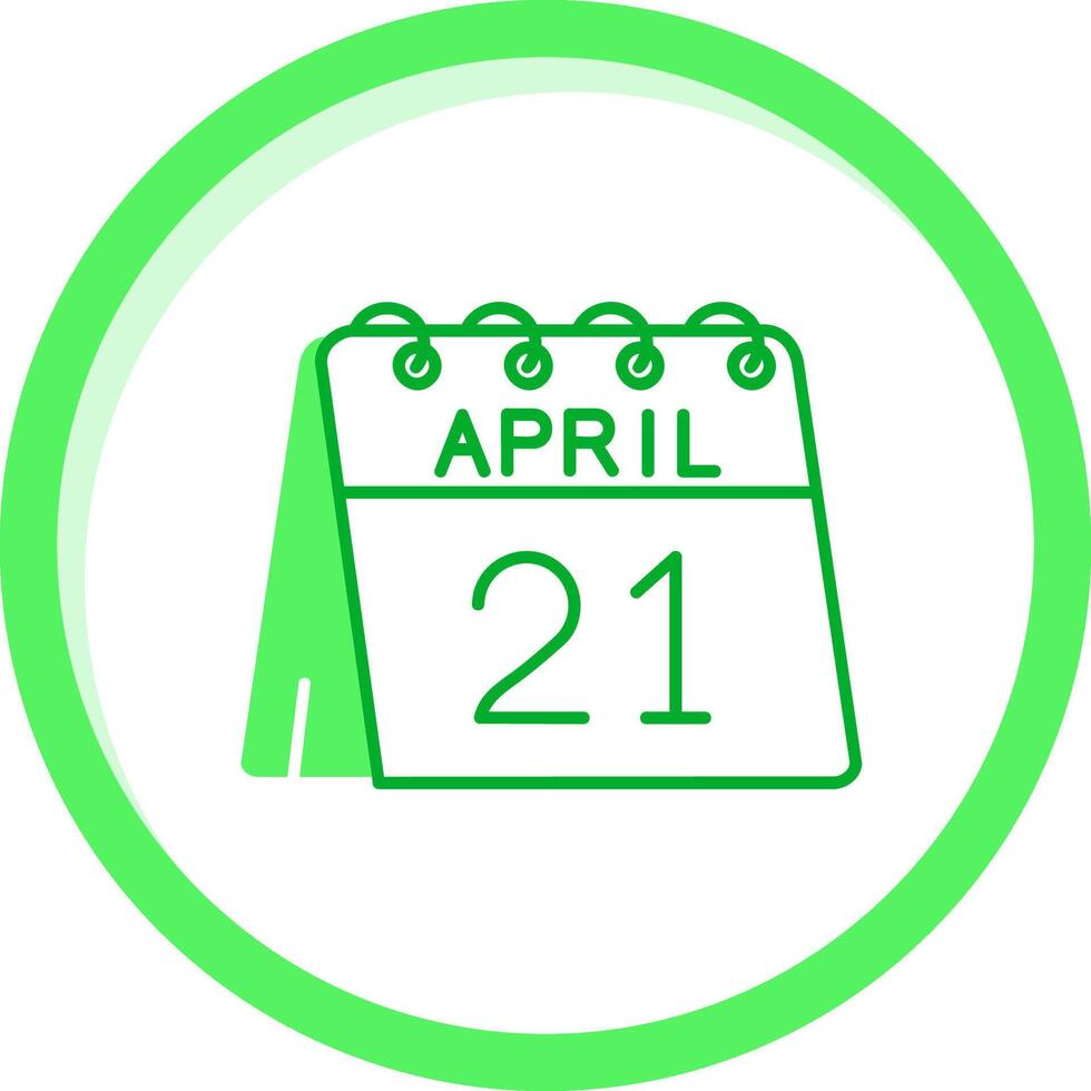 21 de abril verde mezcla icono vector