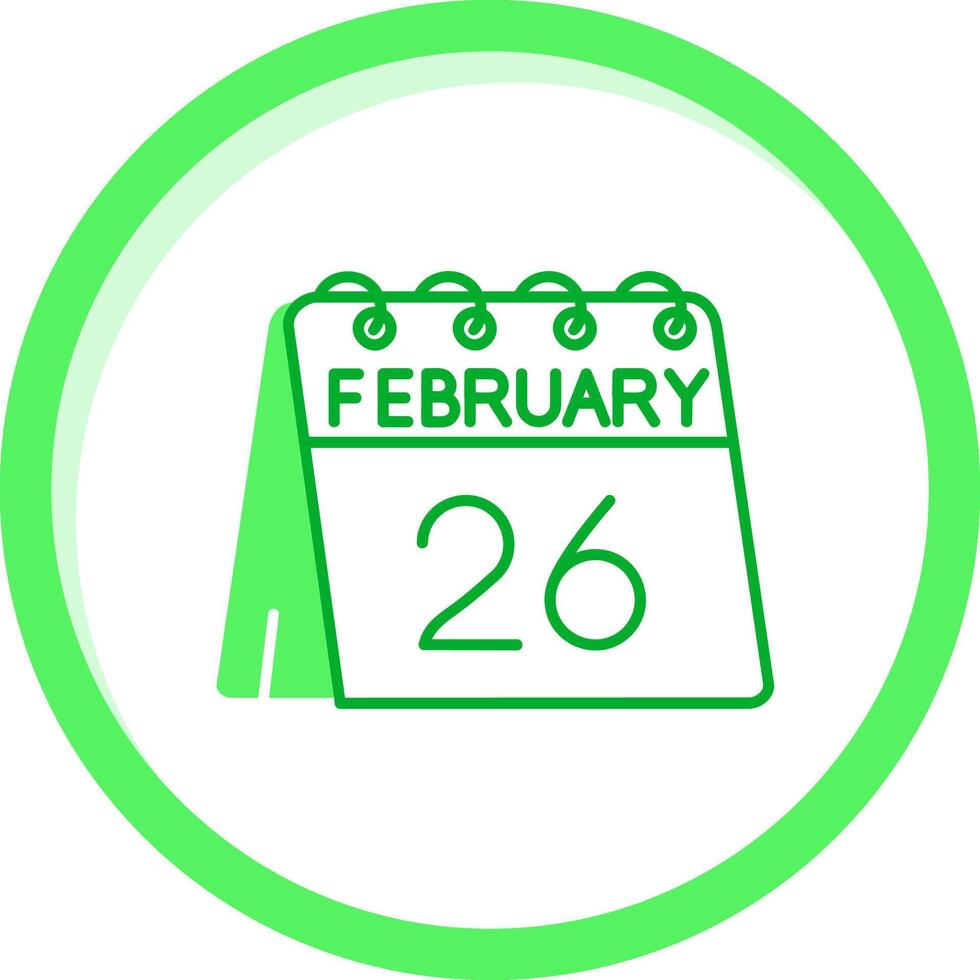 26 de febrero verde mezcla icono vector