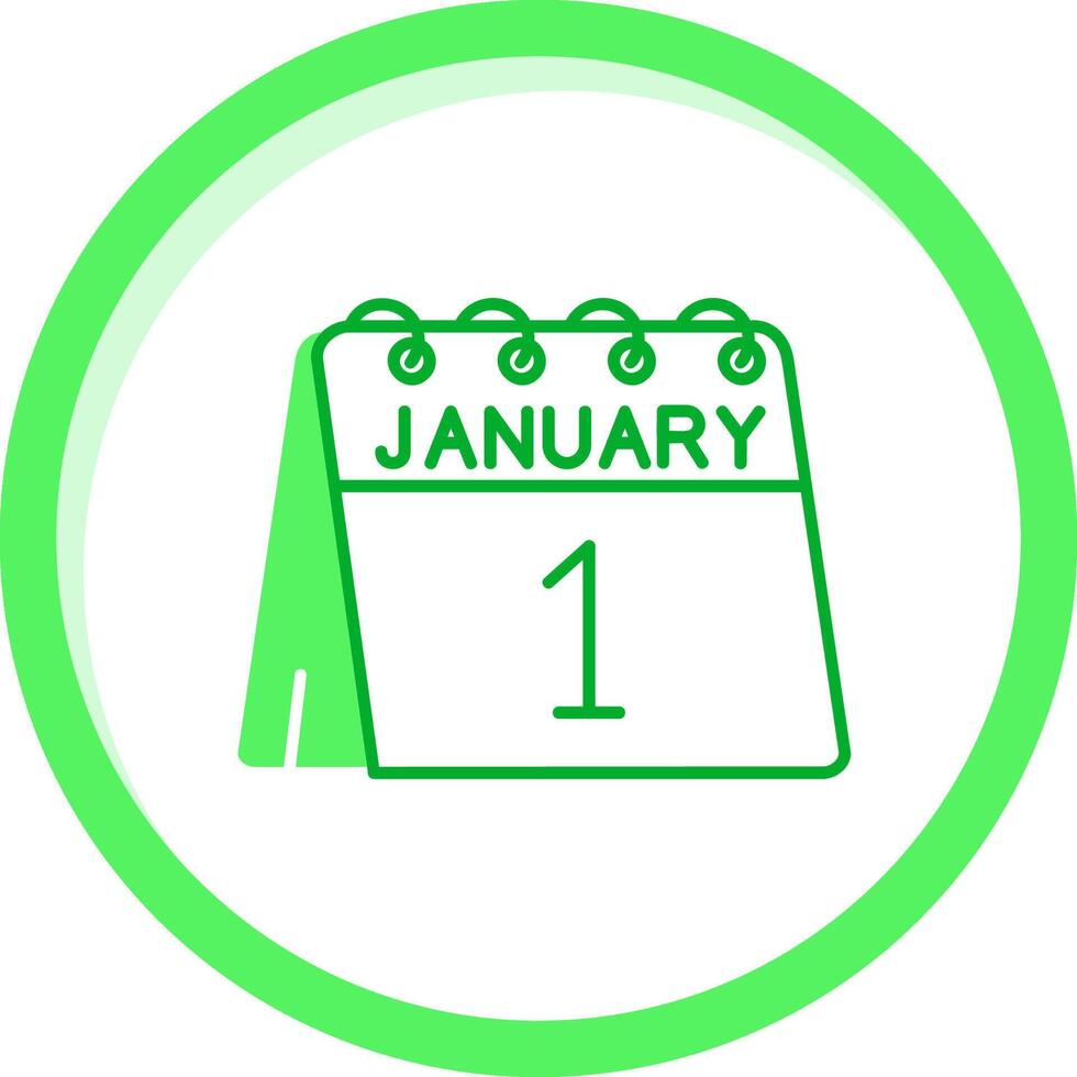 1st of January Green mix Icon vector