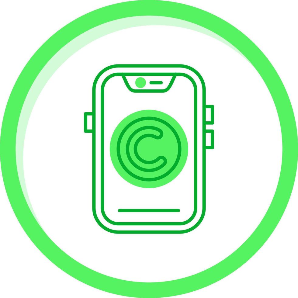 Copyright Green mix Icon vector