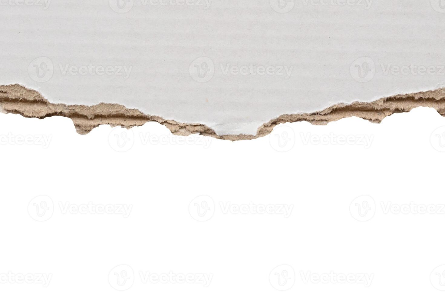 White ripped paper torn edges strips isolated on white background photo