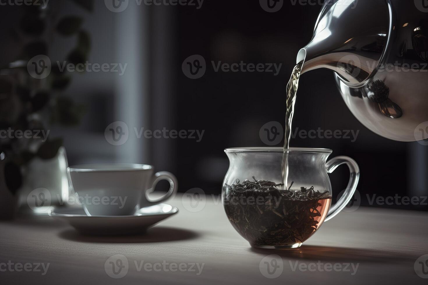 AI generated Grey herbal tea infusion. Generate ai photo