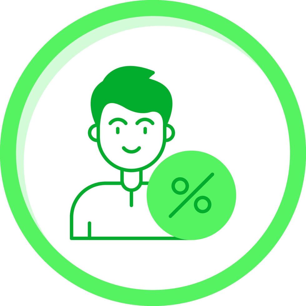 Percentage Green mix Icon vector