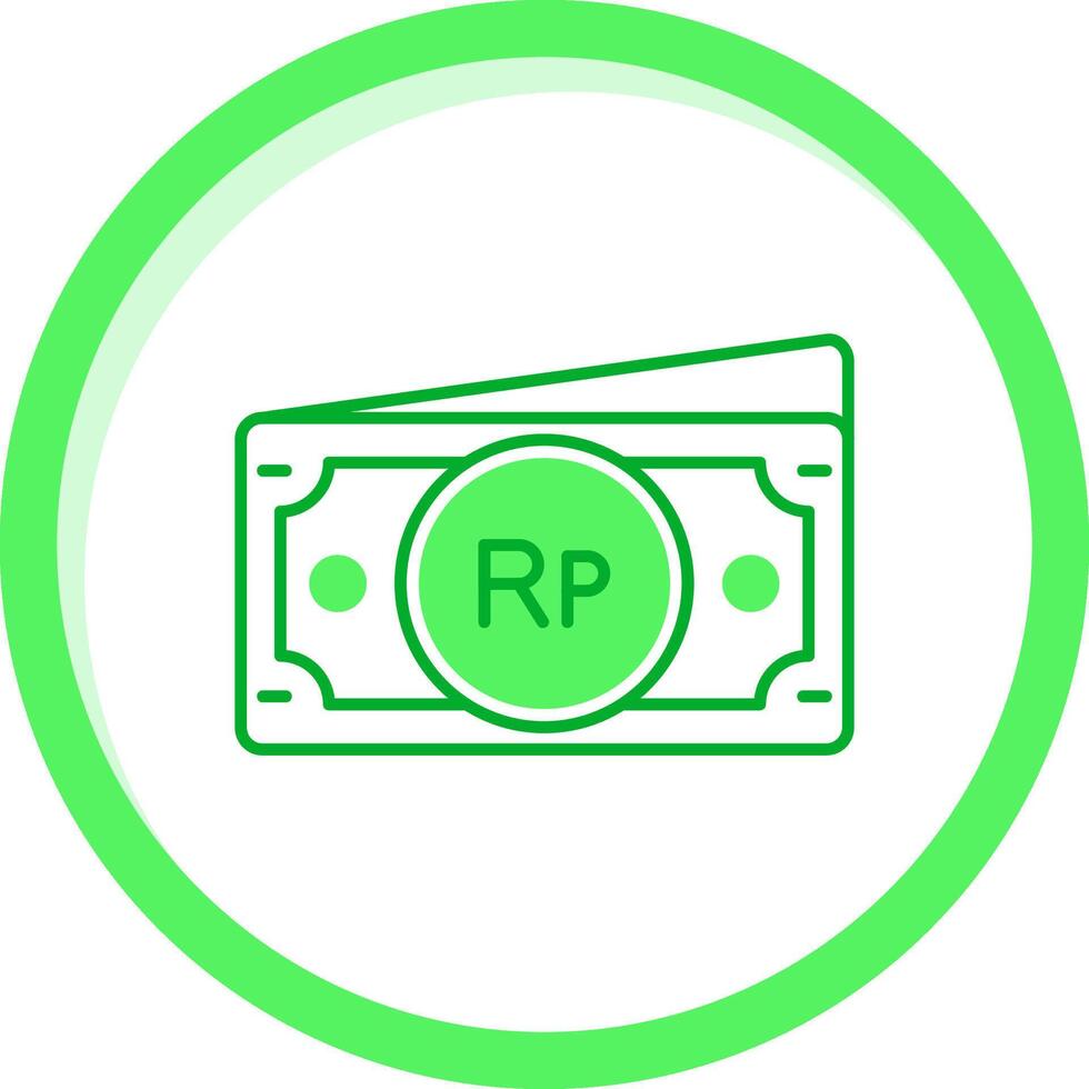 Indonesian rupiah Green mix Icon vector