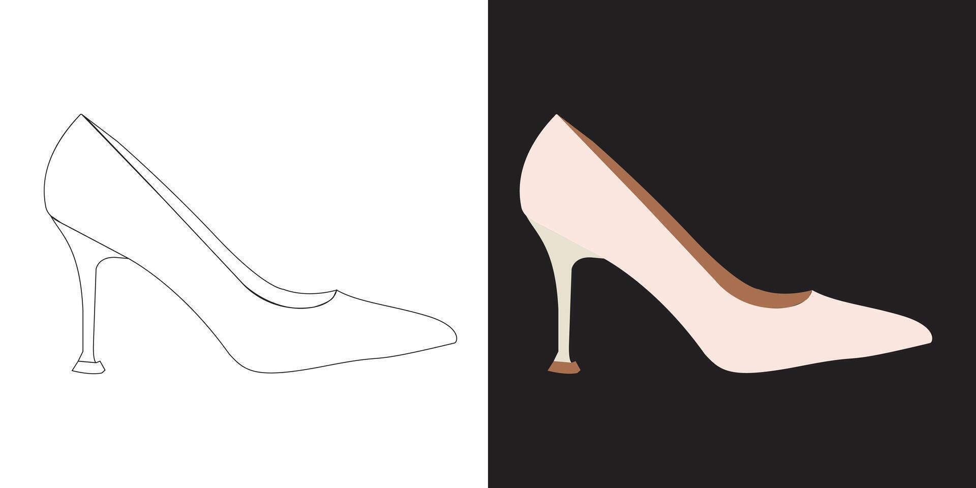 illustration of shoes  women shoe vector