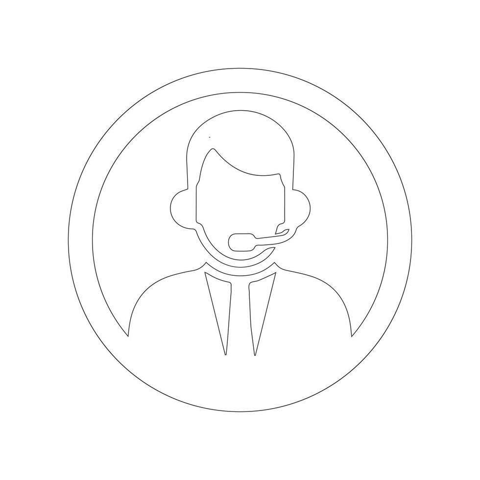 outline of the customer service icon vector