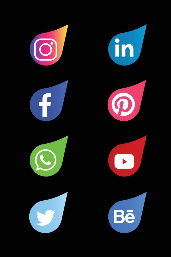 vector colección de social medios de comunicación íconos