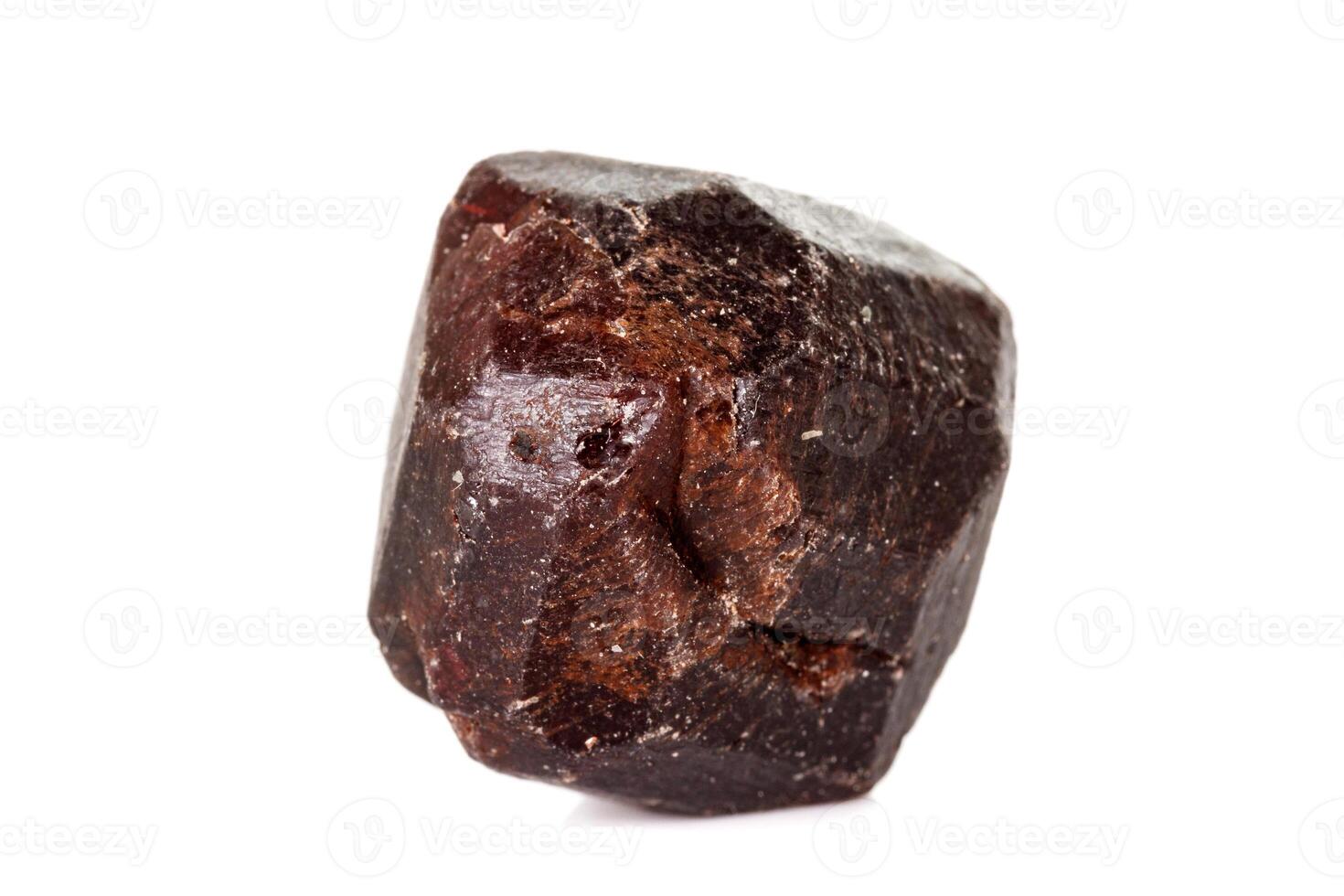 macro mineral stone  Garnet, on a white background photo