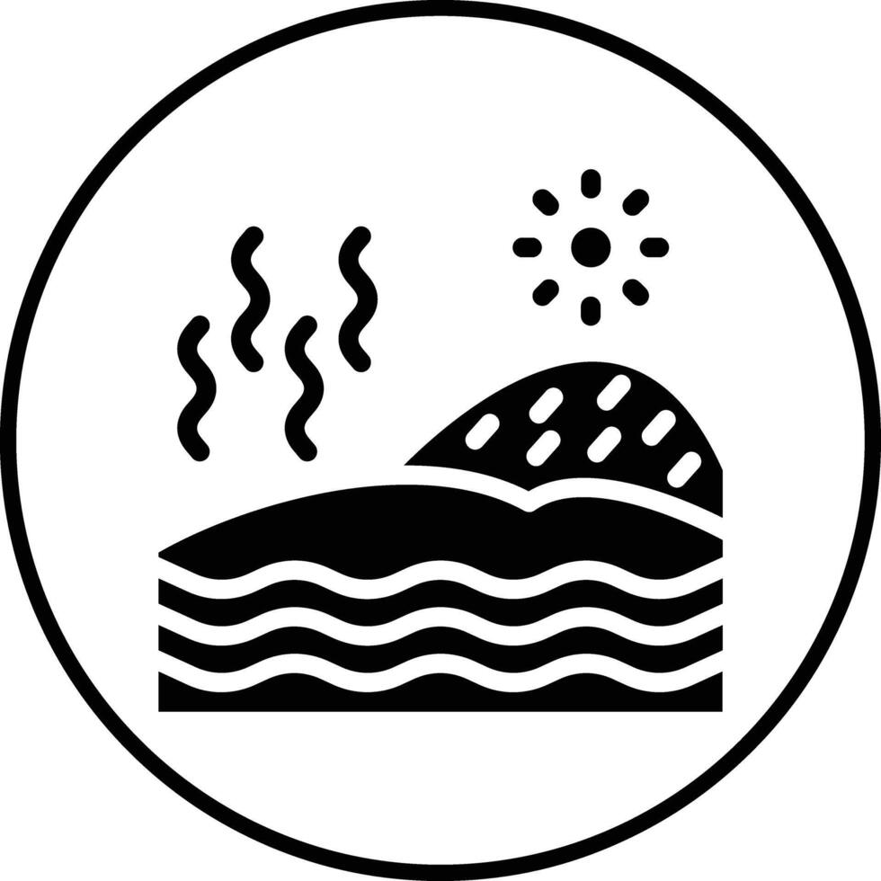 Hot Spring Landscape Vector Icon