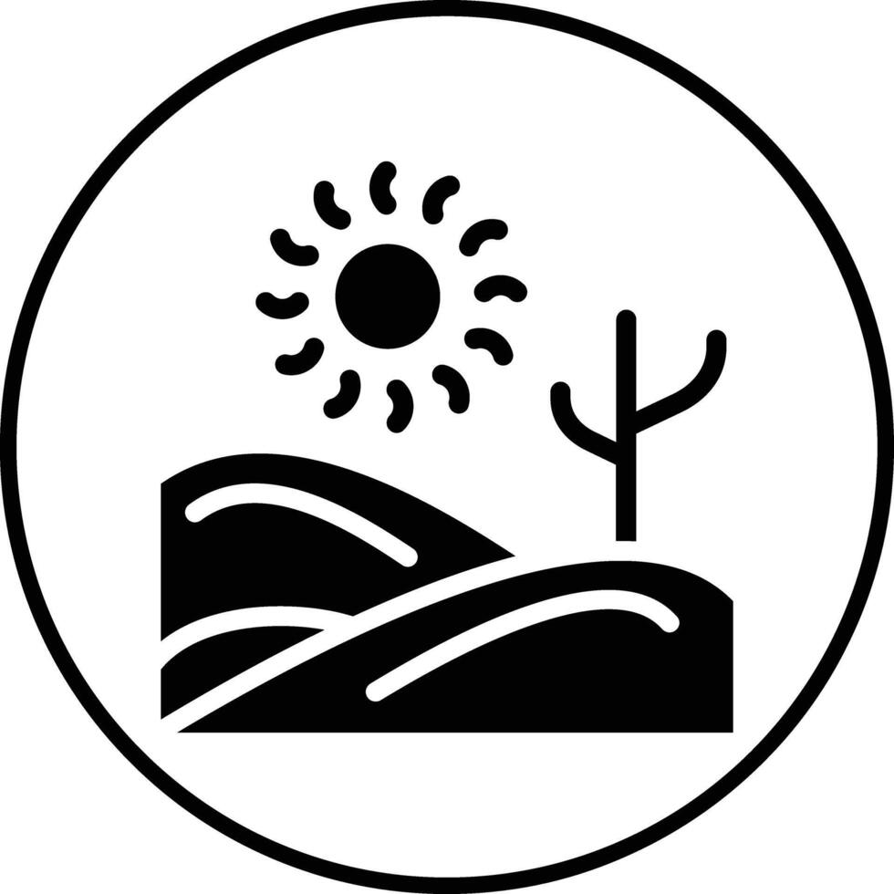 Desert Day Landscape Vector Icon