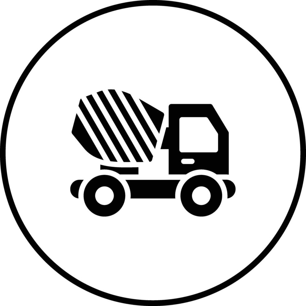 Concrete Mixer Truck Vector Icon