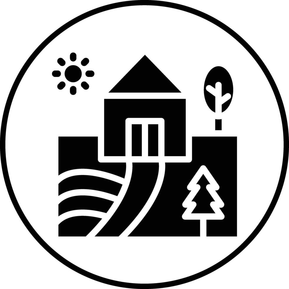 Village Landscape Vector Icon