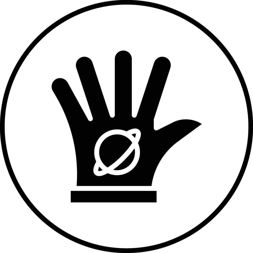 espacio guantes vector icono