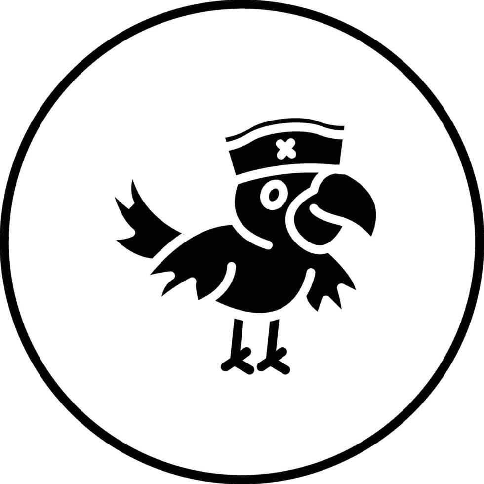 Pirate Parrot Vector Icon