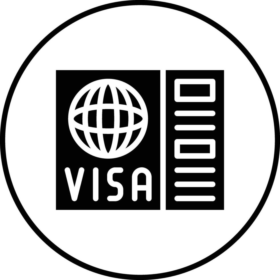 icono de vector de visa