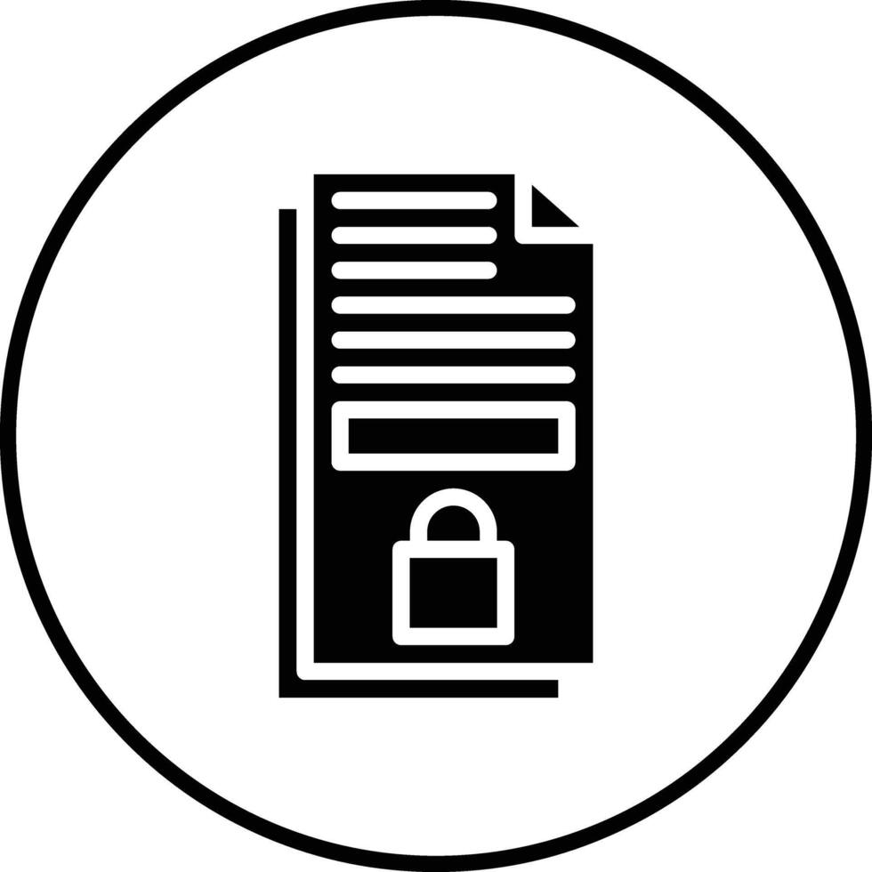 Document Locked Vector Icon