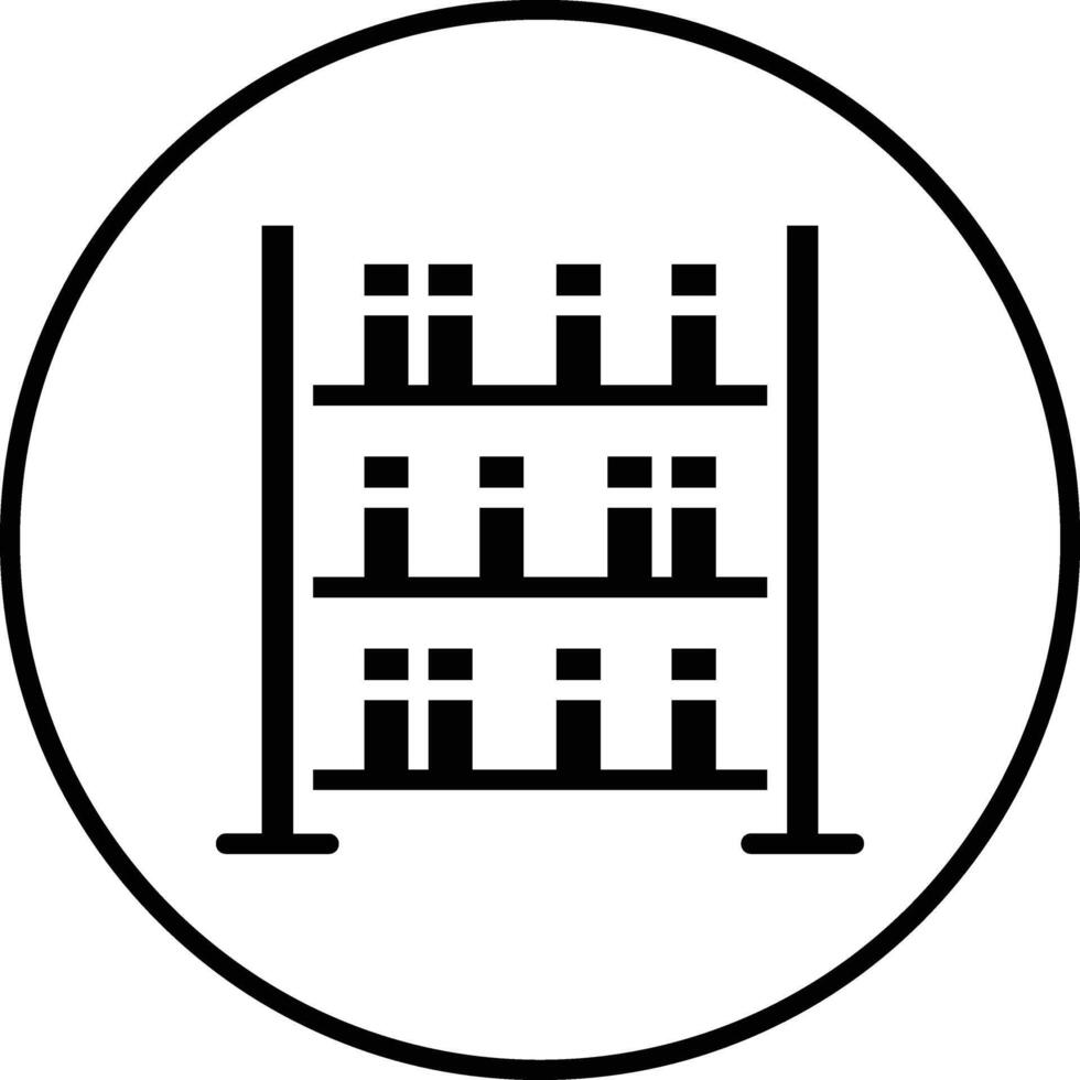 biblioteca estantería vector icono