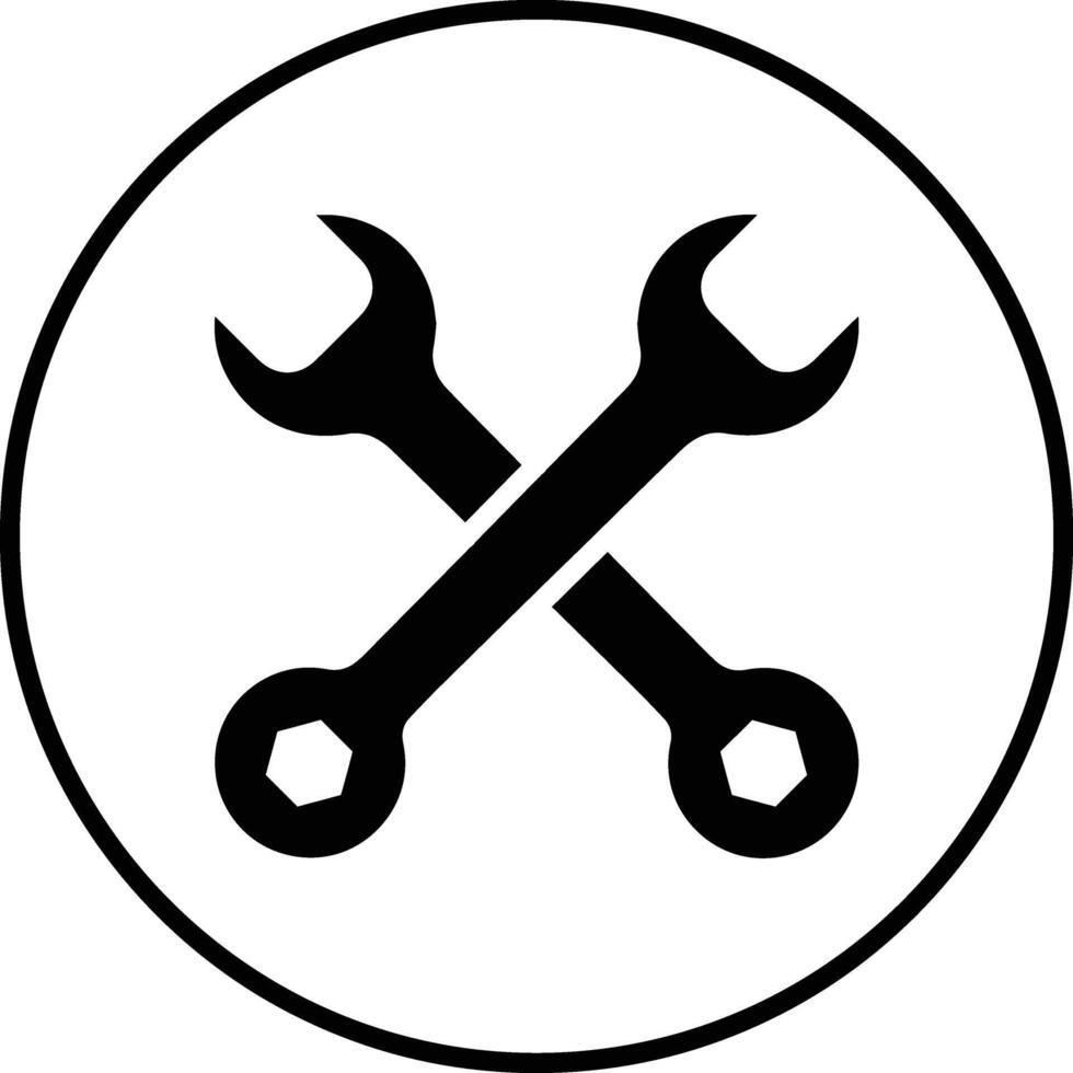 Cross Wrench Vector Icon